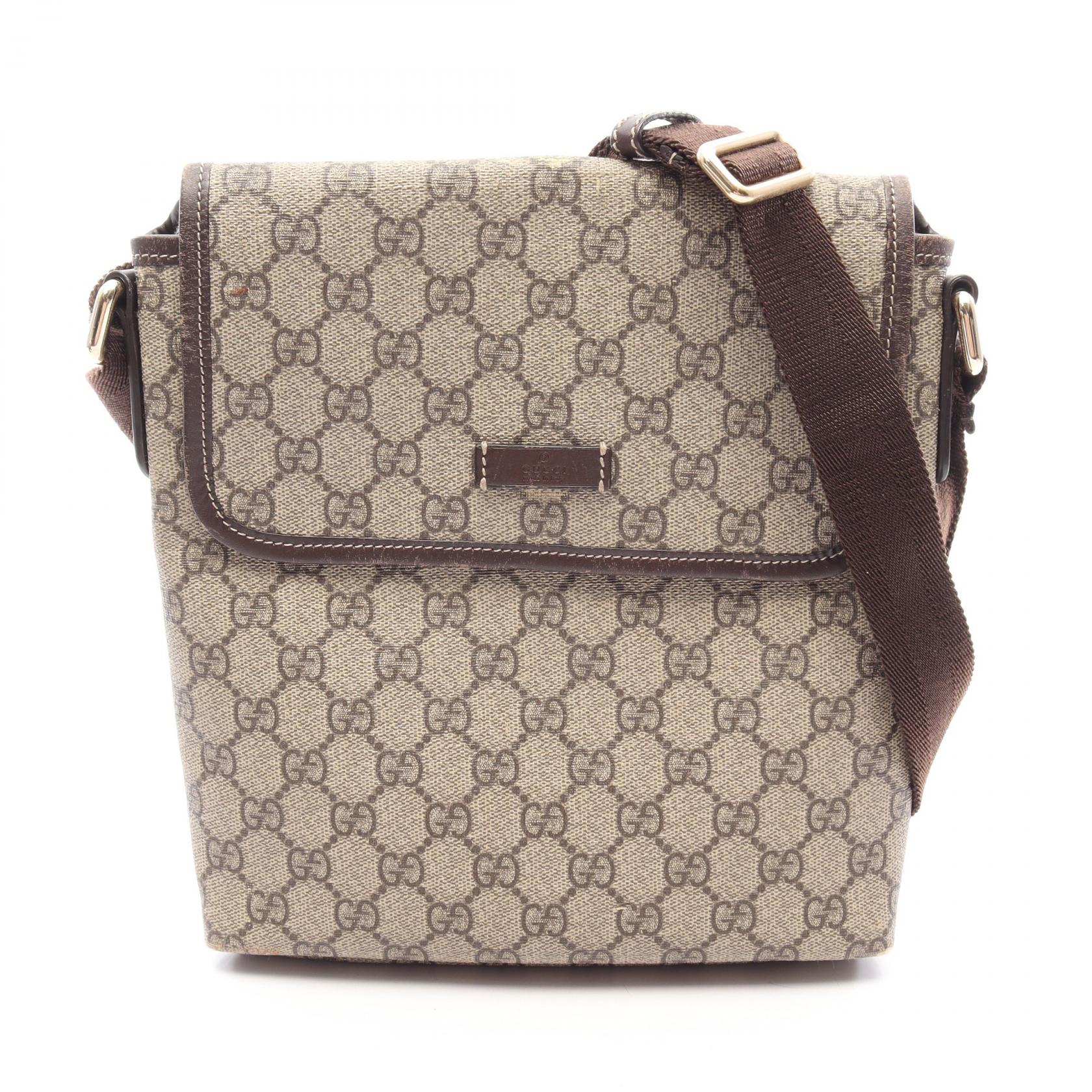 グッチ GUCCI GGスプリーム ショルダーバッグ バッグ PVCコーティングキャンバス レザー ベージュ系 / ブラウン系 223666 【中古】|RECLO(リクロ)店