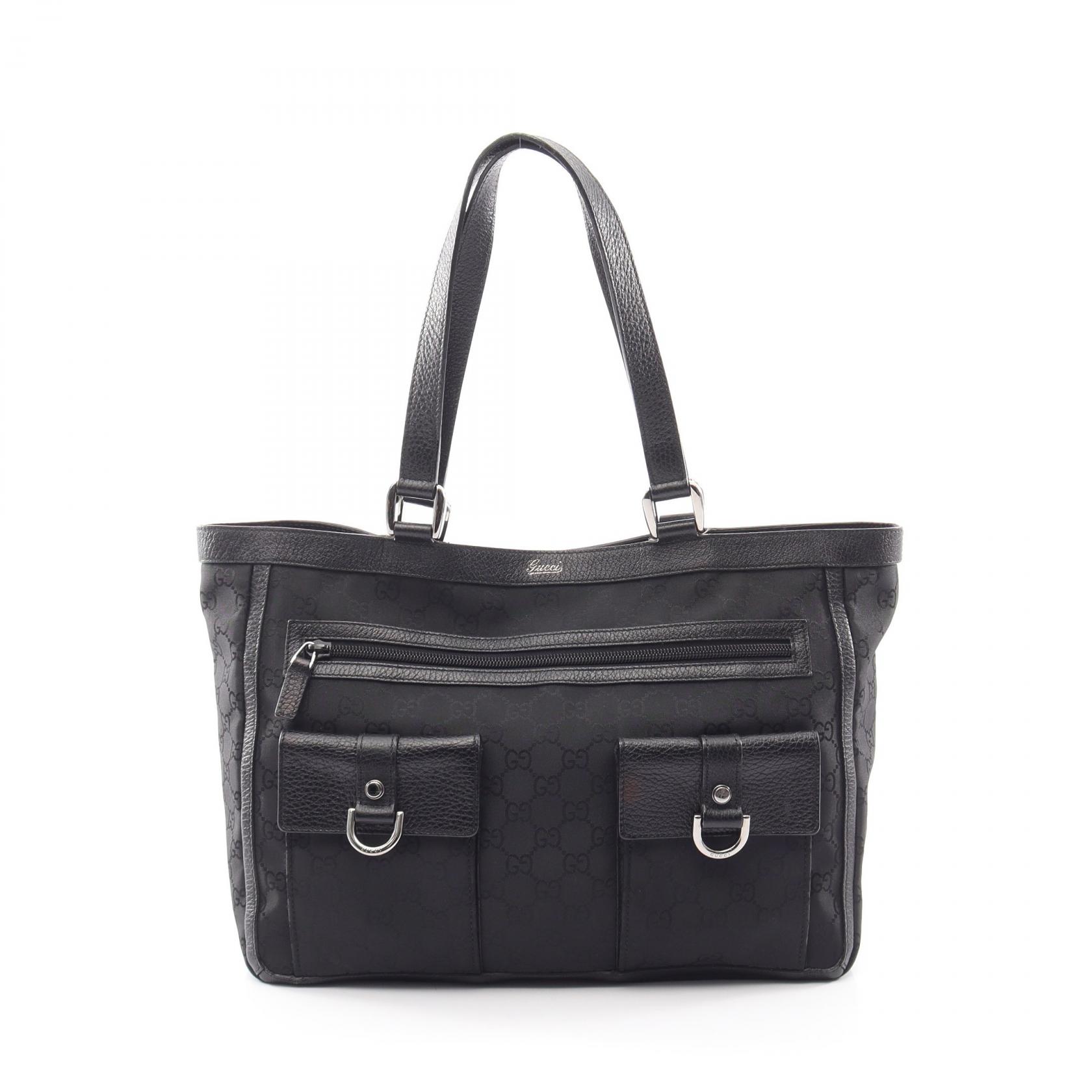 【10%OFFクーポン 7/21 10時～7/26 9:59】グッチ GUCCI アビー GG柄 トートバッグ バッグ ナイロン レザー ブラック系 268639 【中古】｜RECLO（リクロ）店