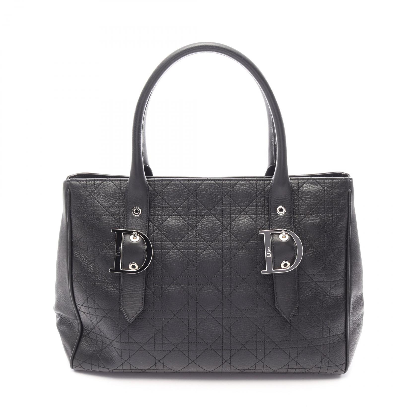 【10%OFFクーポン 7/21 10時～7/26 9:59】ディオール Dior カナージュ トートバッグ バッグ レザー ブラック系 【中古】｜RECLO（リクロ）店