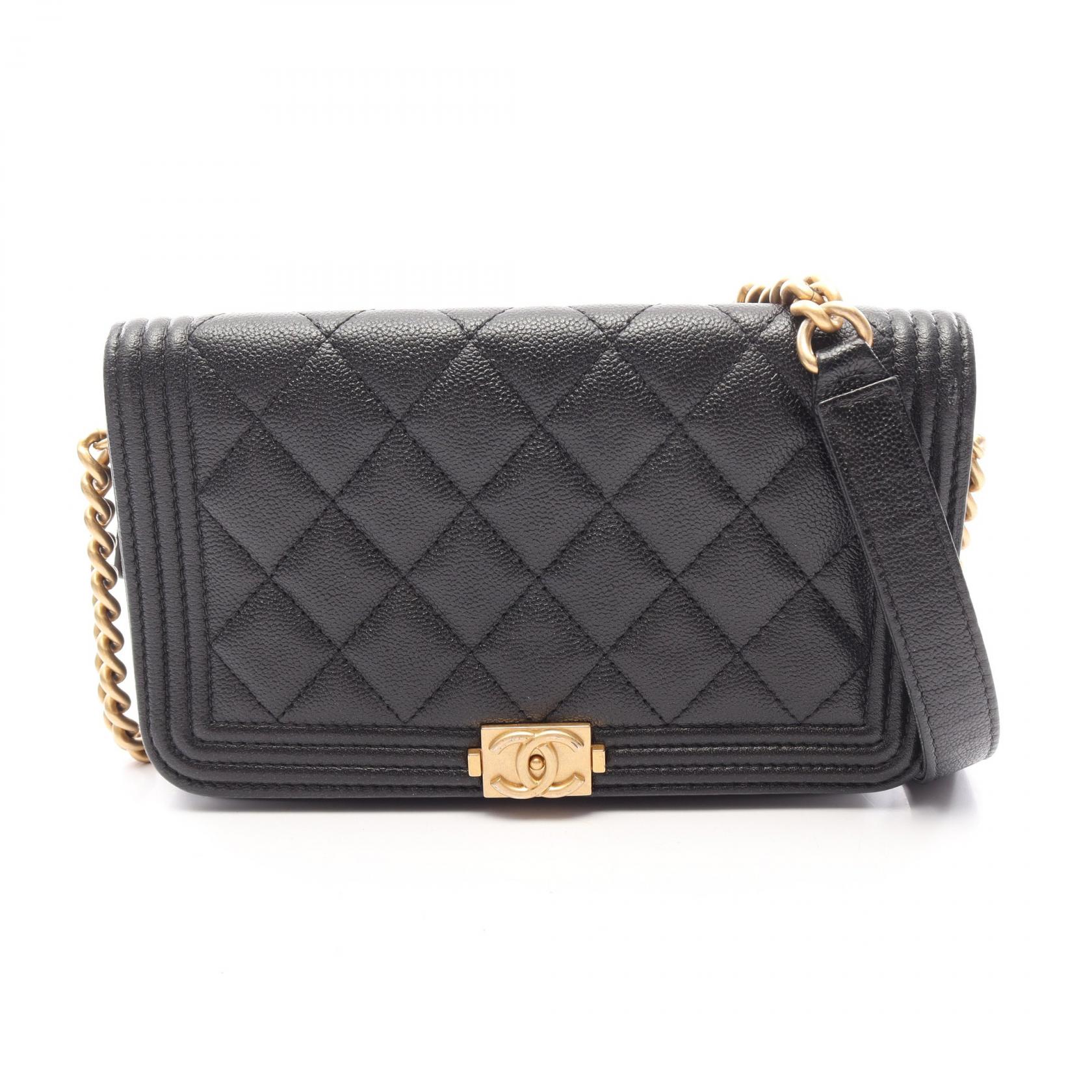 シャネル CHANEL ボーイシャネル フォンケース ショルダーバッグ バッグ キャビアスキン(グレインドカーフ) ブラック系 AP3013 【中古】｜RECLO（リクロ）店 237,600円