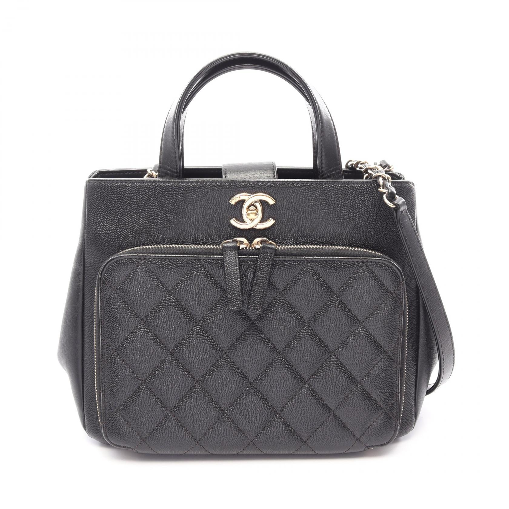 【10%OFFクーポン 7/21 10時~7/26 9:59】シャネル CHANEL ビジネスアフィニティ マトラッセ 2WAY ショルダーバッグ バッグ キャビアスキン(グレインドカーフ) レザー ブラック系 A93750 【中古】|RECLO(リクロ)店