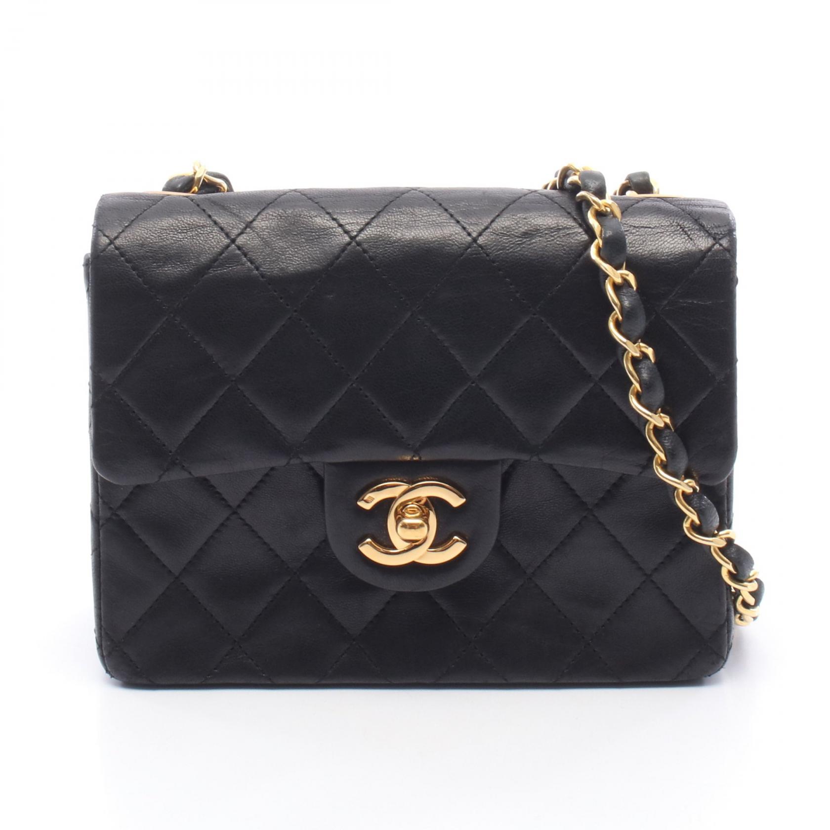 シャネル CHANEL ミニマトラッセ ショルダーバッグ バッグ ラムスキン(羊革) ブラック系 【中古】|RECLO(リクロ)店