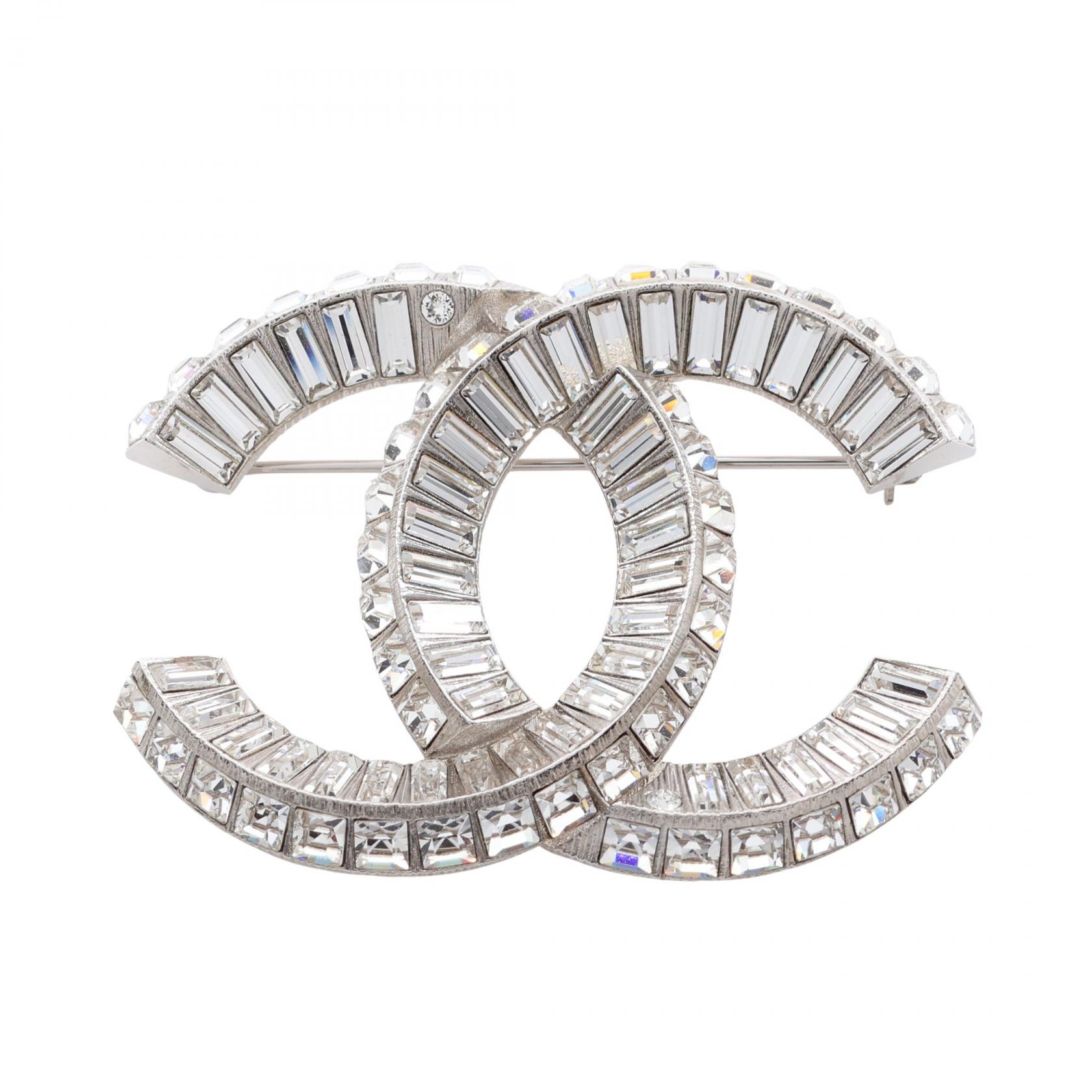 シャネル CHANEL ココマーク ブローチ アクセサリー ステンレススチール ラインストーン シルバー系 / クリア系 F20V 【中古】|RECLO(リクロ)店