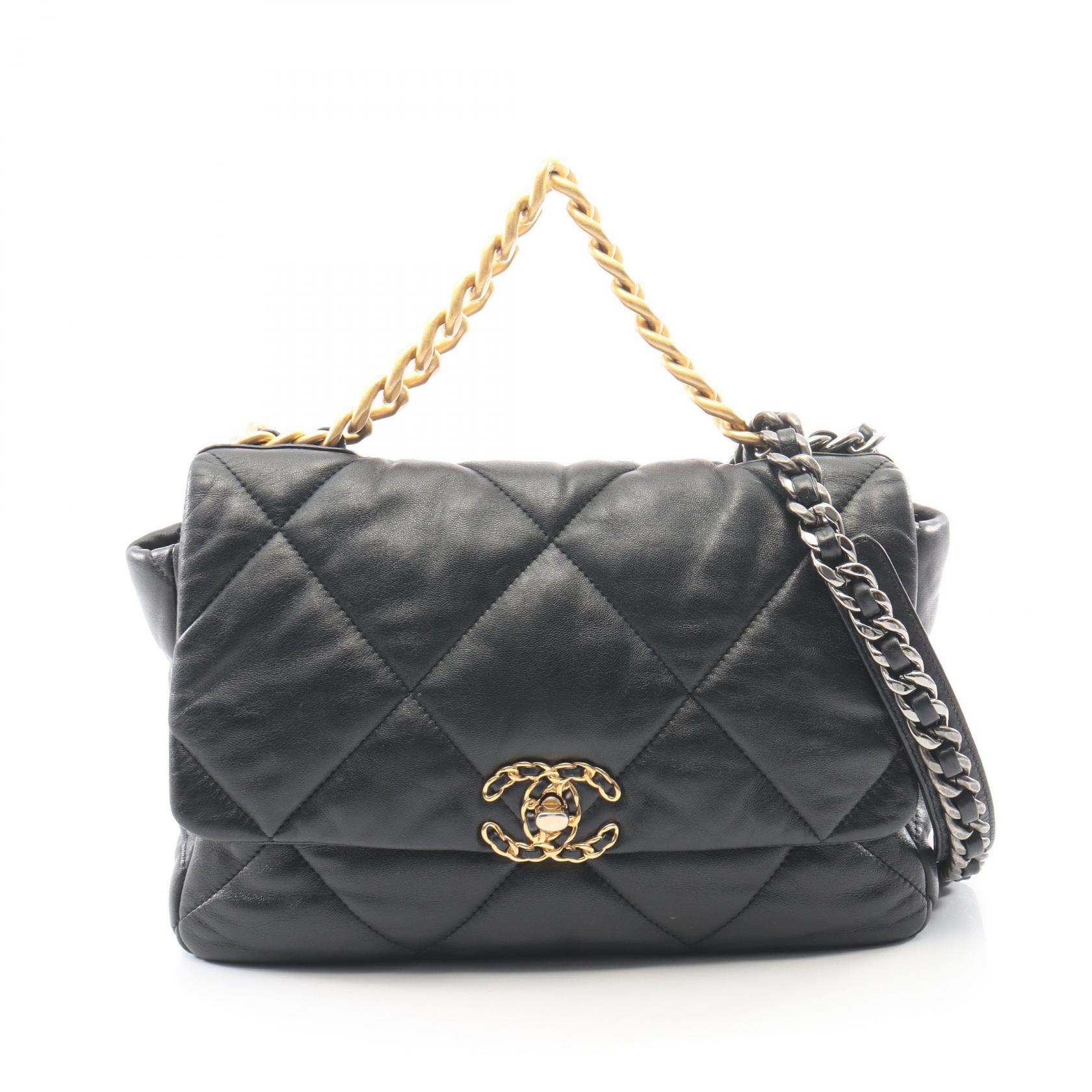 シャネル CHANEL 19 ディズヌフ マトラッセ コンビ金具 2WAY ショルダーバッグ バッグ ラムスキン(羊革) ブラック系 AS1161 【中古】|RECLO(リクロ)店