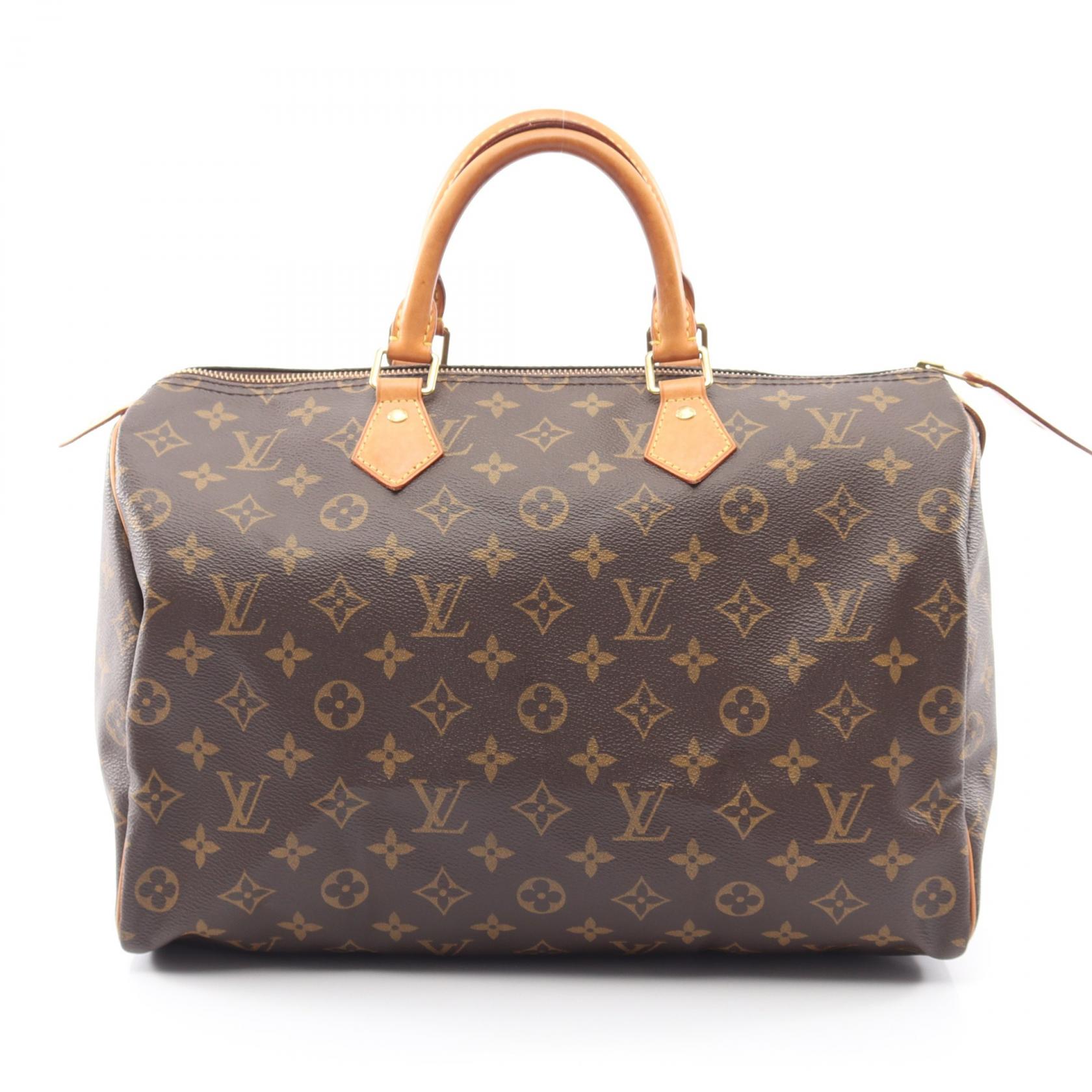 ルイ・ヴィトン LOUIS VUITTON スピーディ35 モノグラム ハンドバッグ バッグ PVCコーティングキャンバス レザー ブラウン系 M41524 【中古】｜RECLO（リクロ）店