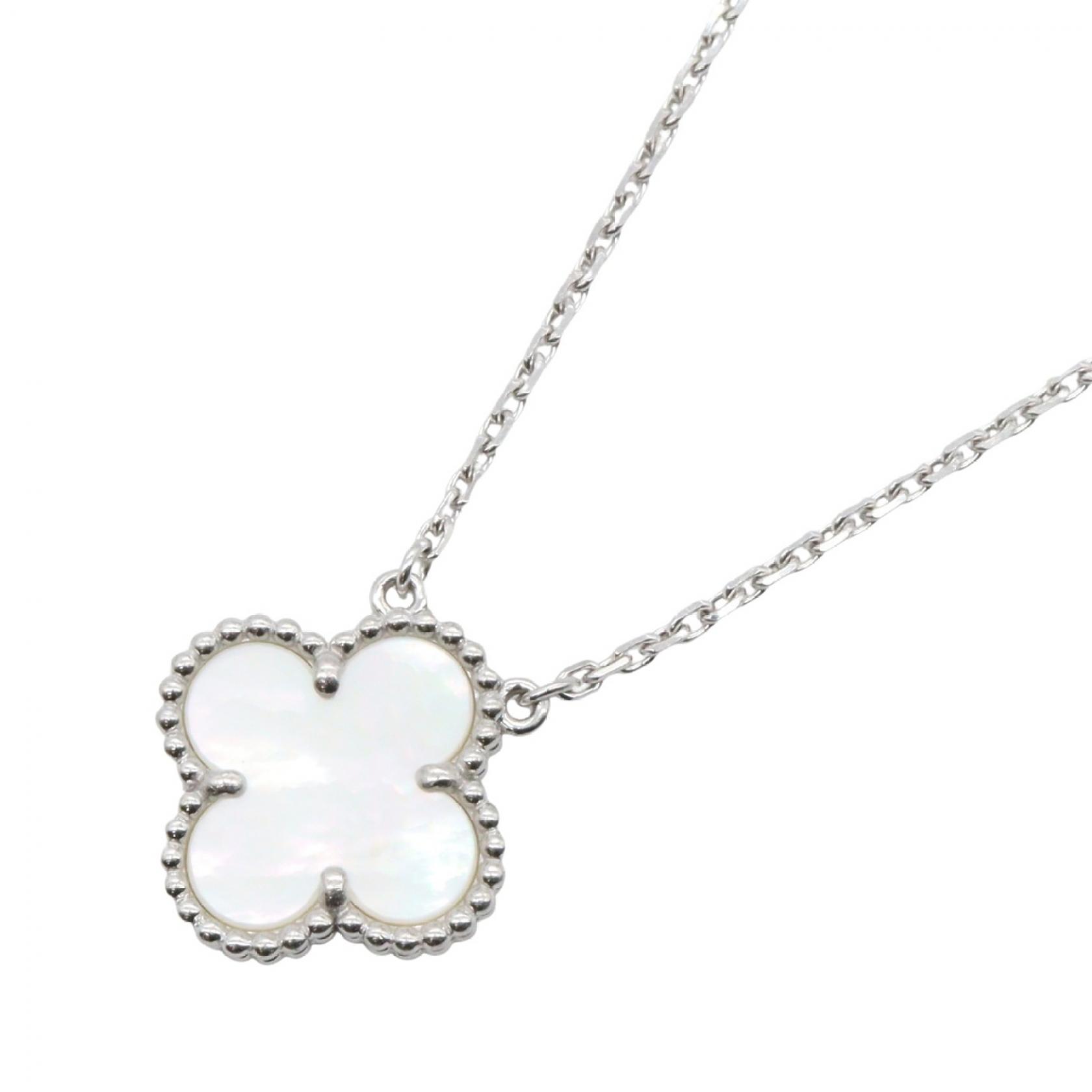 ヴァンクリーフ＆アーペル Van Cleef & Arpels ヴィンテージアルハンブラ マザオブパール ネックレス ネックレス ジュエリー K18WG（ホワイトゴールド） マザーオブパール シルバー系 / ホワイト系 VCARF48700 【中古】｜RECLO（リクロ）店