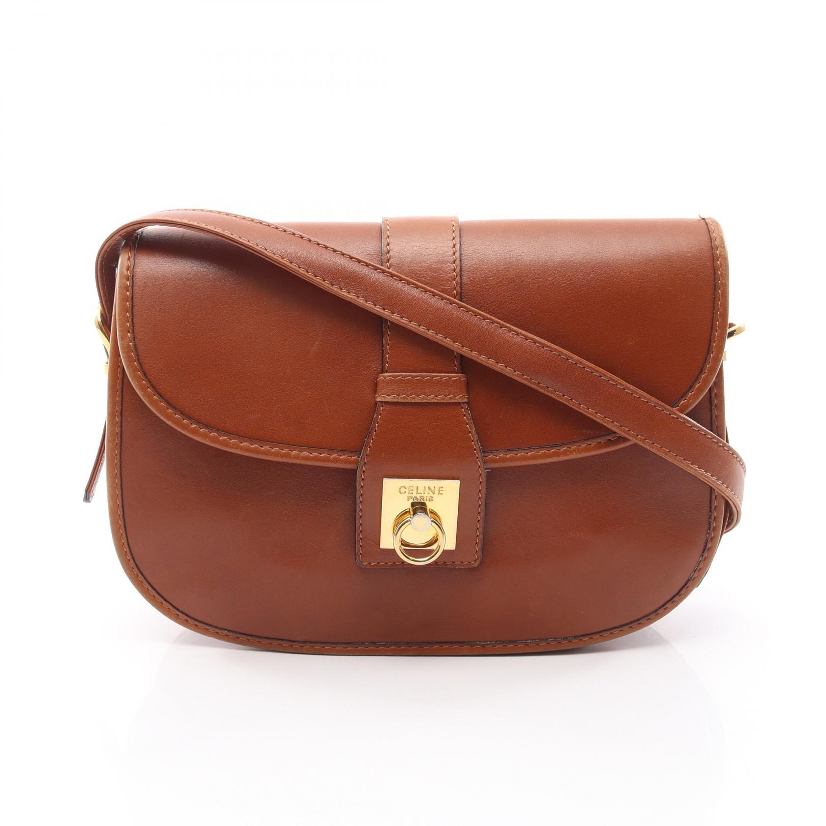 セリーヌ CELINE フラップ ショルダーバッグ バッグ レザー ブラウン系 【中古】｜RECLO（リクロ）店