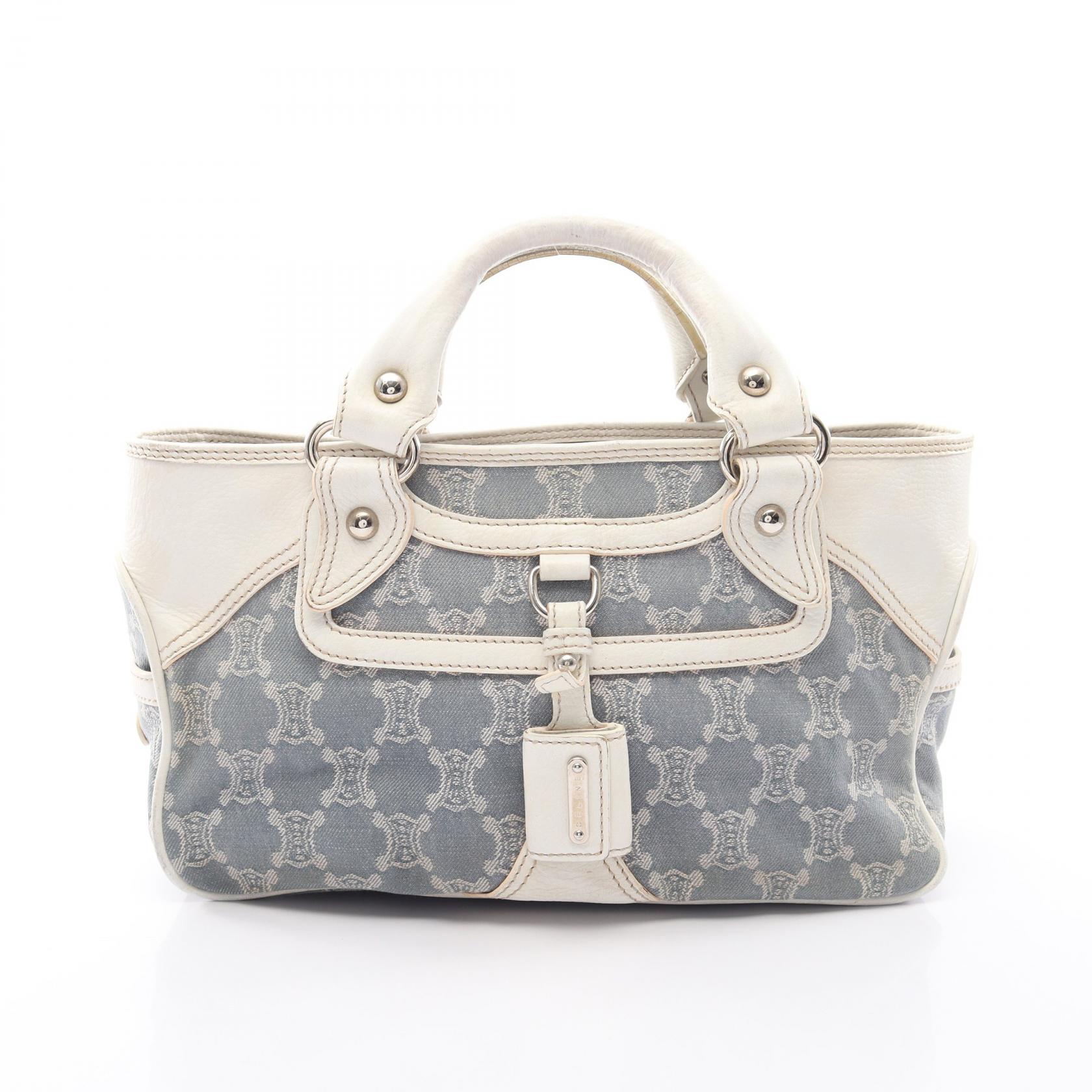 セリーヌ CELINE ブギーバッグ パリマカダム ハンドバッグ バッグ デニム レザー ブルー系 / ホワイト系 【中古】｜RECLO（リクロ）店