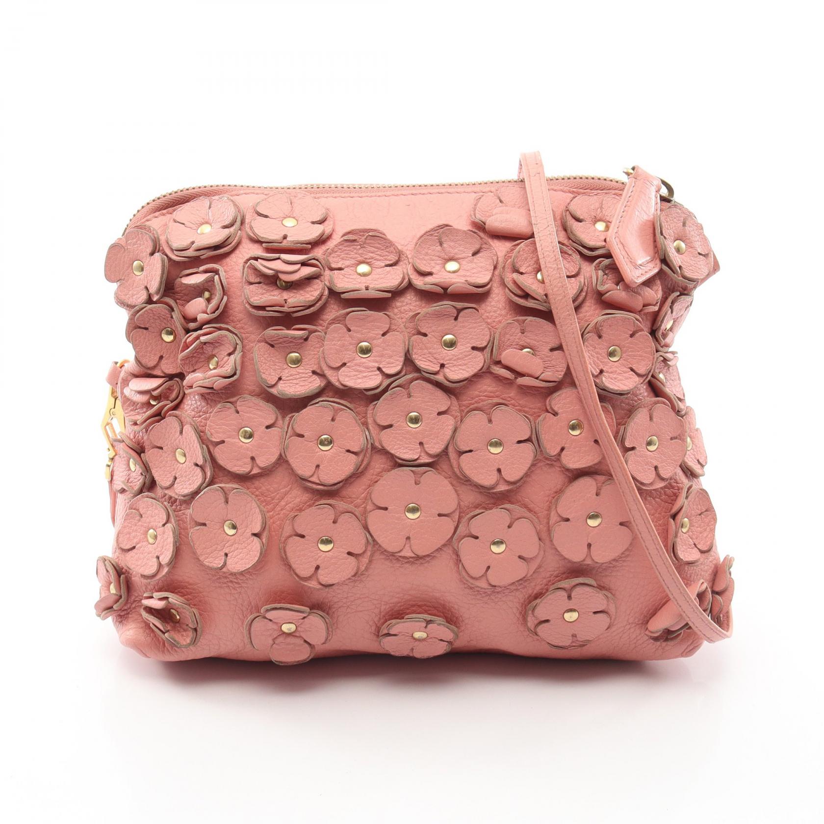 バーバリープローサム Burberry Prorsum フラワー ショルダーバッグ バッグ レザー ピンク系 3928786 【中古】|RECLO(リクロ)店