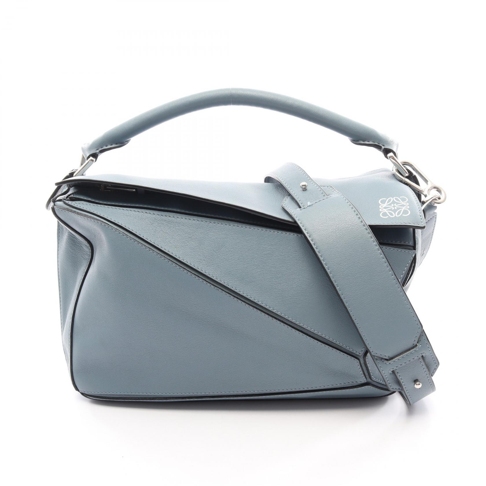 ロエベ LOEWE パズルバッグ ミディアム 2WAY ハンドバッグ バッグ レザー ブルー系 【中古】｜RECLO（リクロ）店 132,000円