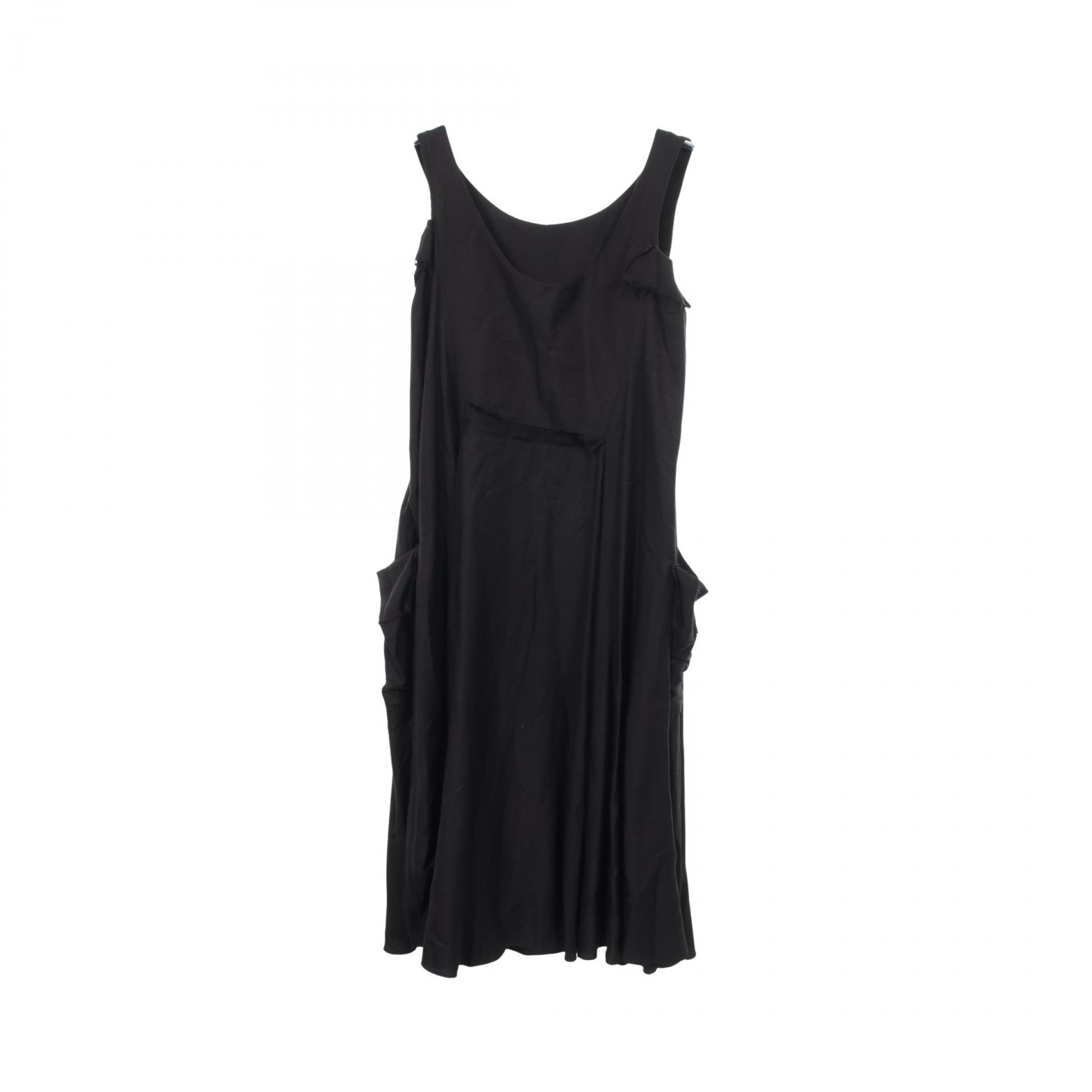 ヨウジヤマモト Yohji Yamamoto ノースリーブ カットオフ ワンピース 衣料品 トップス シルク レーヨン ブラック系 【中古】|RECLO(リクロ)店