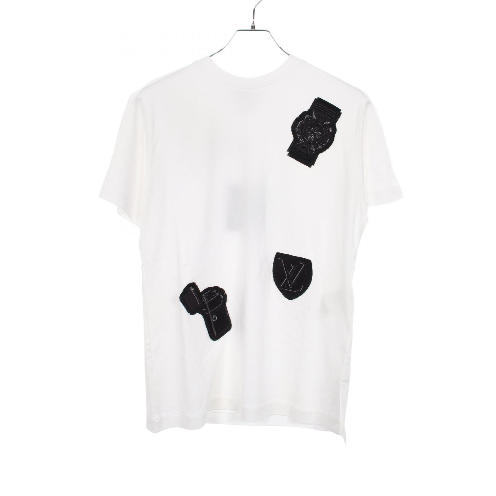 ルイ・ヴィトン LOUIS VUITTON パッチ付き クルーネック 半袖Tシャツ 衣料品 トップス コットン ホワイト系 RW192W JG2 FHTB03 【中古】｜RECLO（リクロ）店