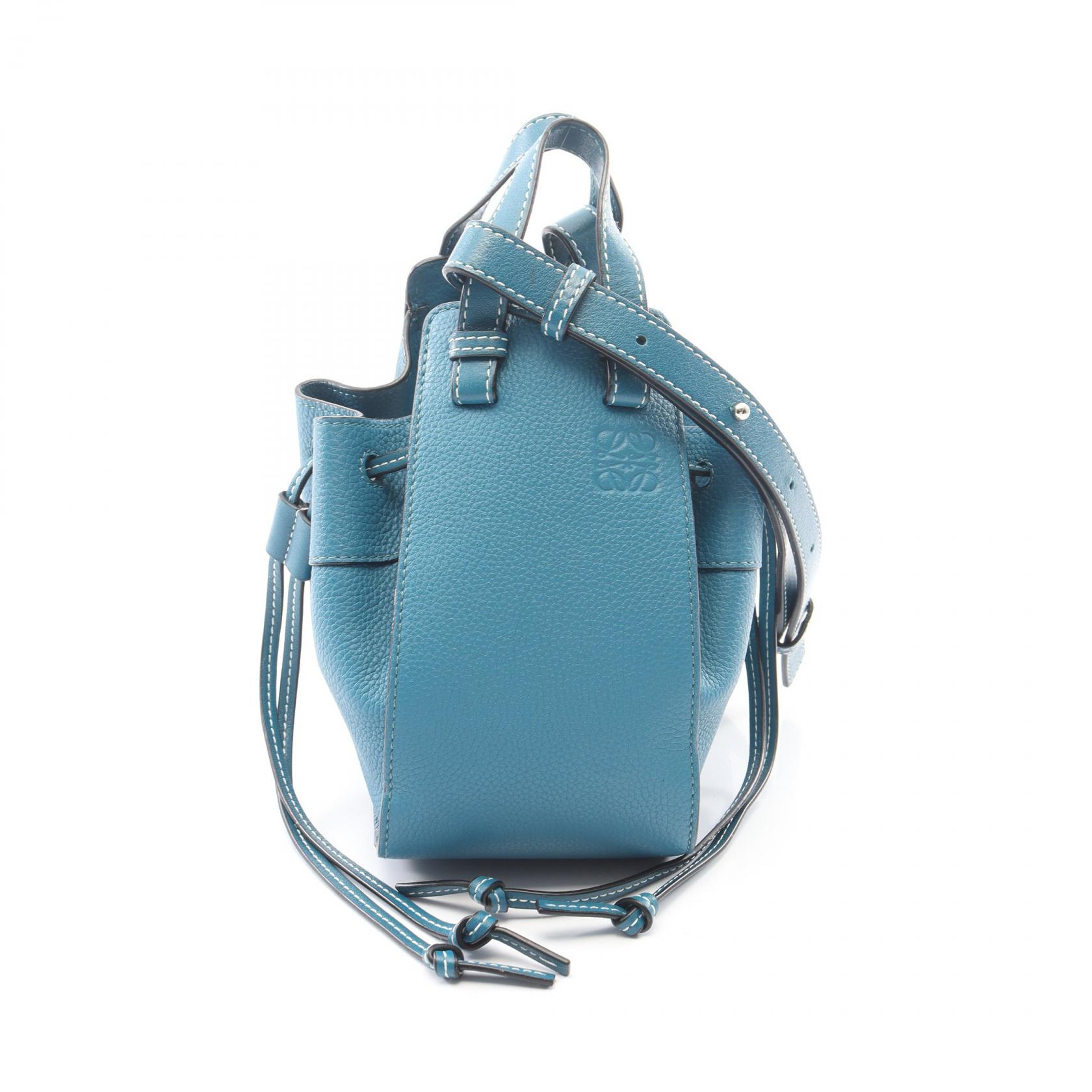 ロエベ LOEWE ハンモック ドローストリングバッグ ミニ 2WAY ハンドバッグ バッグ レザー グリーン系 314.30.V07 【中古】｜RECLO（リクロ）店