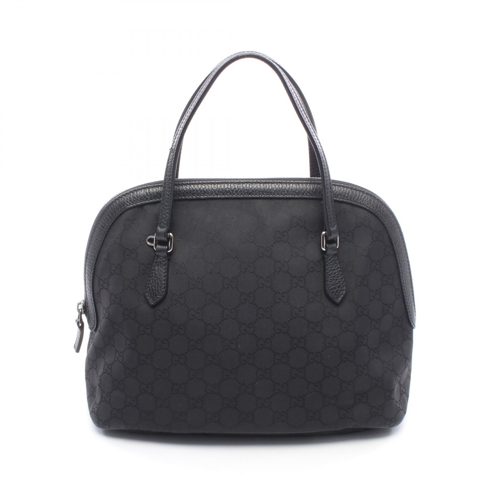 グッチ GUCCI GGナイロン ハンドバッグ バッグ ナイロン レザー ブラック系 420023 【中古】｜RECLO（リクロ）店
