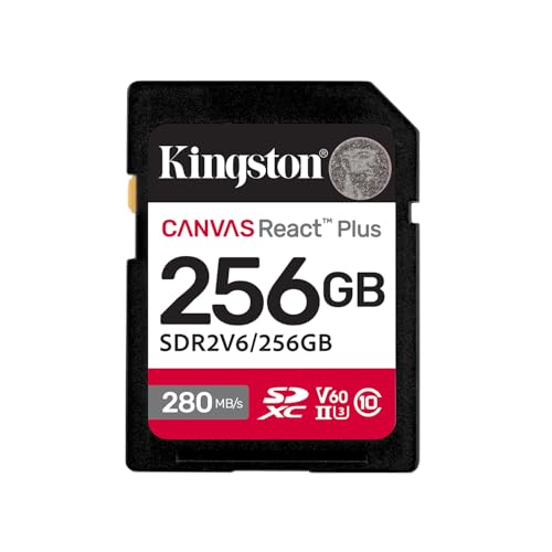 Kingston SDXC歌留多 256GB 最大限度280MB/s UHS-II V60 4K Canvas React Plus SDR2V6/256GB 生産物生存期間継続期間