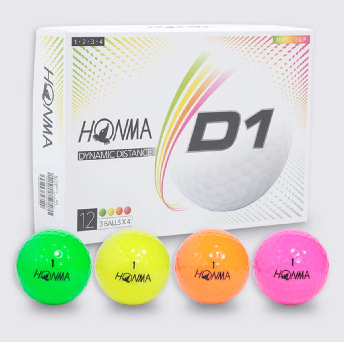 楽天市場】HONMA 本間ゴルフボール D1 NEWモデル マルチカラー12球入り