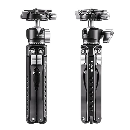 Leofoto 卓上三脚 MT-04+LH-25R 自由雲台セット 脚径20mm 3段 折り畳み式伸縮脚 全伸長36.5cm 耐荷重5kg アルミ脚 037249
