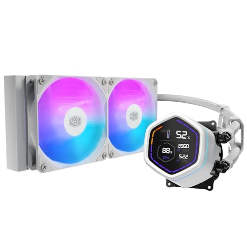 Cooler Master ML Core Nex Digital 240 WH ARGB デジタルダイアログボックス積み上げる「MasterLiquid Core Nex Digital」続きもの 240粍水冷中央処理装置冷房装置 白いことひな形 [MLX-D24M-A18
