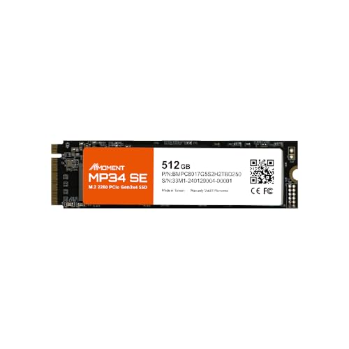 MMOMENT MP34 SE 512GB M.2 2280 PCIe Gen3x4 NVMe1.3 内蔵SSD (最大限度読み込む2100MB/s)