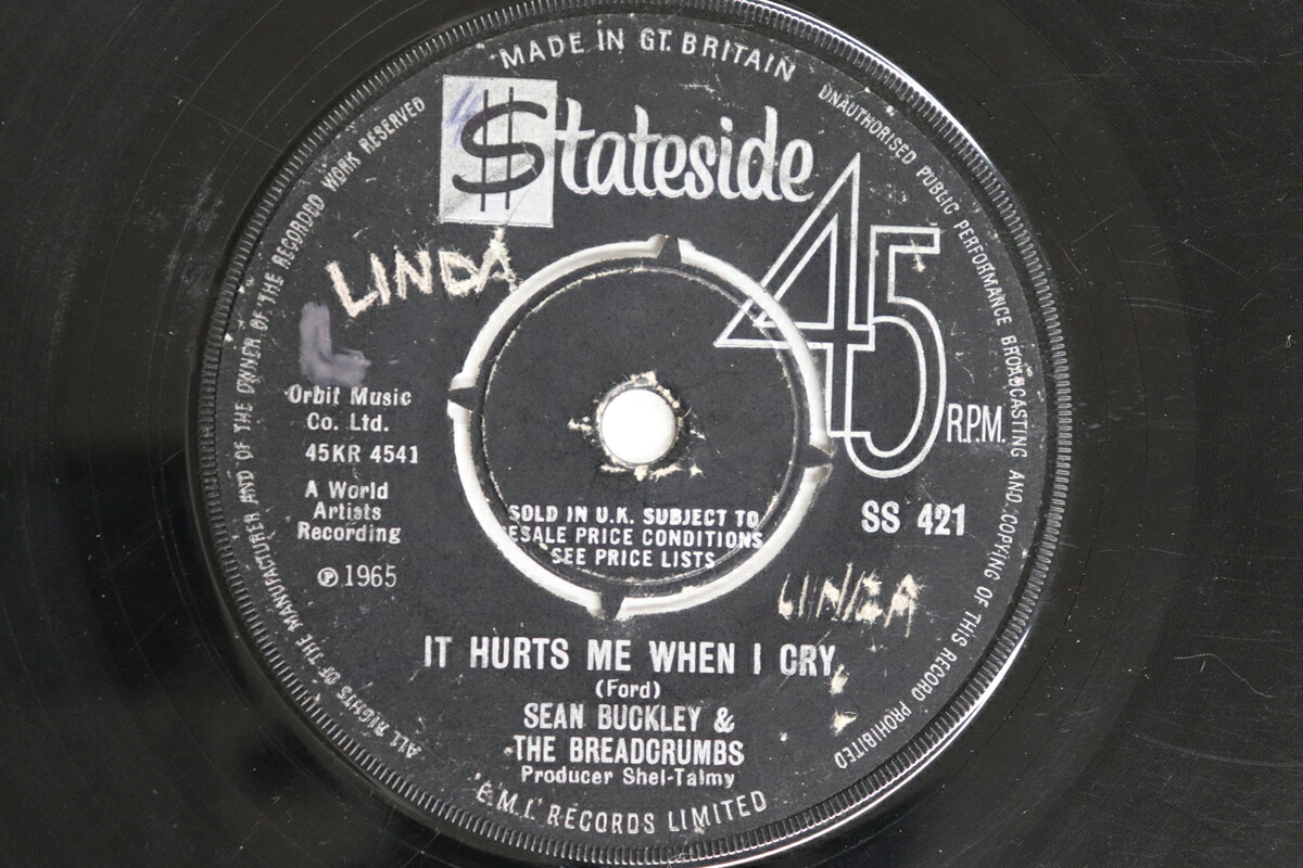 【中古】英7” Sean Buckley, Breadcrumbs It Hurts Me When I Cry / Everybody Knows SS421 STATESIDE /00080|RECORD CITY 店