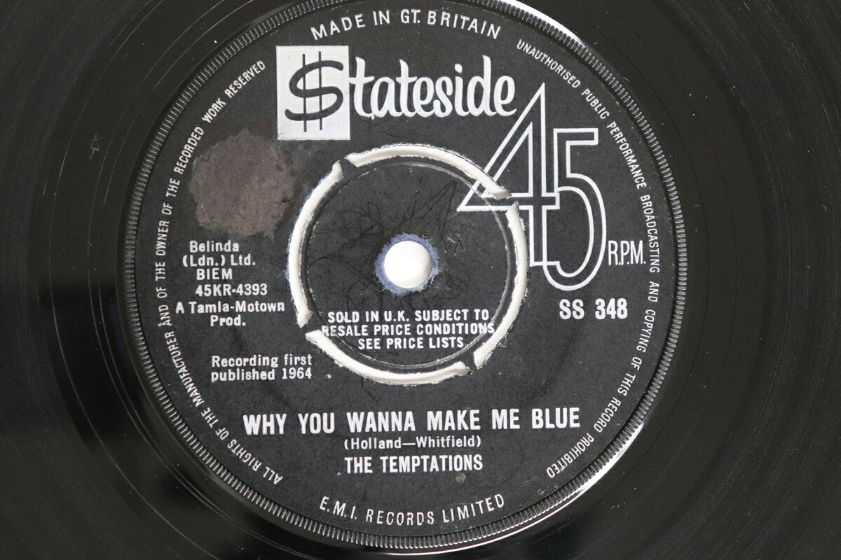 【中古】英7” Temptations Why You Wanna Make Me Blue / Baby Baby I Need You SS348 STATESIDE /00080|RECORD CITY 店