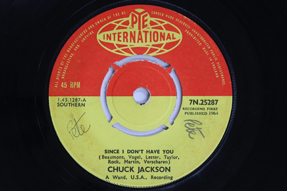 【中古】英7&rdquo; Chuck Jackson Since I Dont Have You / Hand It Over 7N25287 PYE INTERNATIONAL /00080｜RECORD CITY 店