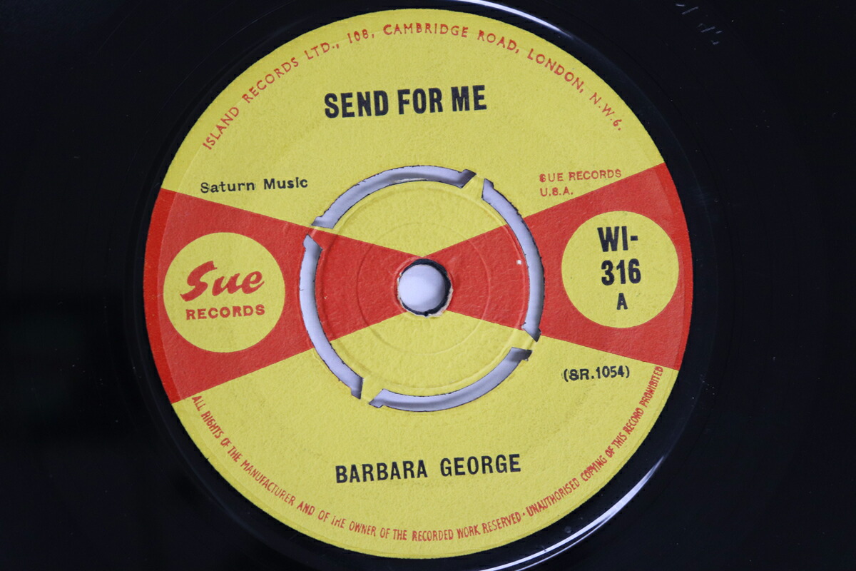 【中古】英7” Barbara George Send For Me / Bless You WI316 SUE RECORDS /00080|RECORD CITY 店