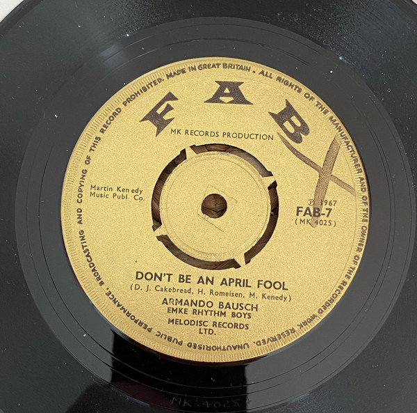 【中古】7&rdquo; Armando Bausch Dont Be An April Fool / Ninna Nanna FAB7 Fab /00080｜RECORD CITY 店