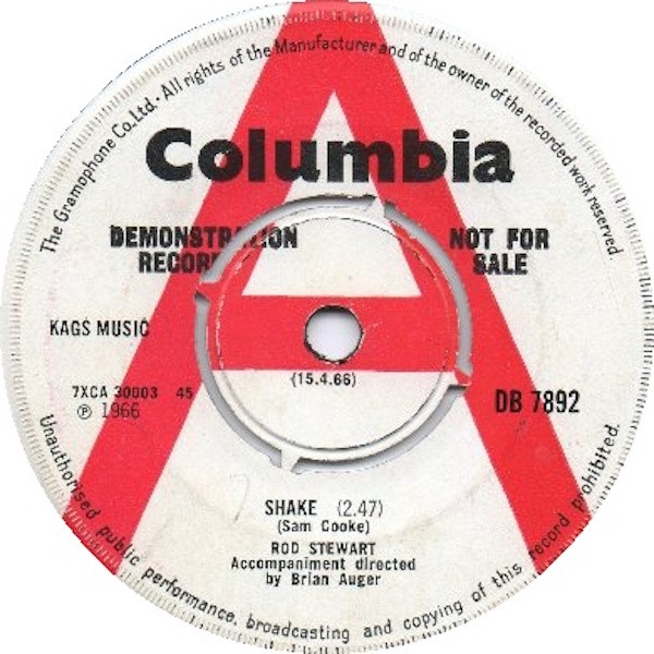 【中古】7” Rod Stewart Shake / I Just Got Some DB7892PROMO Columbia プロモ /00080|レコードシティ 店