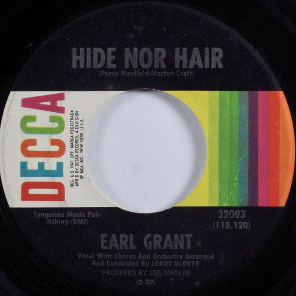 【中古】7&rdquo; Earl Grant Hide Nor Hair / I Love You Yes I Do 32093 Decca /00080｜RECORD CITY 店