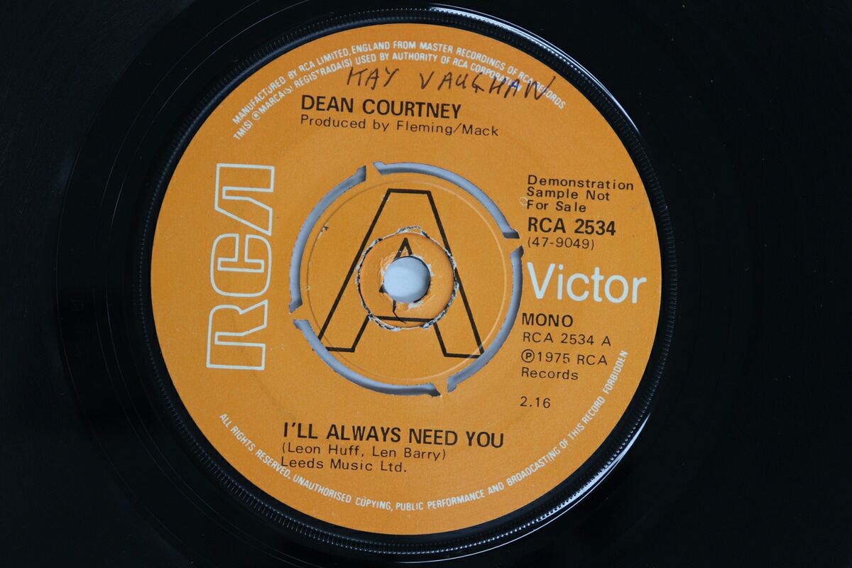 【中古】英7&rdquo; Dean Courtney Ill Always Need You / Tammy RCA2534Promo RCA Victor プロモ /00080｜RECORD CITY 店