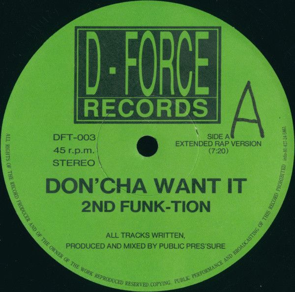 【中古】12&rdquo; 2nd Funk-Tion Doncha Want It DFT003 D - Force Records /00250｜RECORD CITY 店