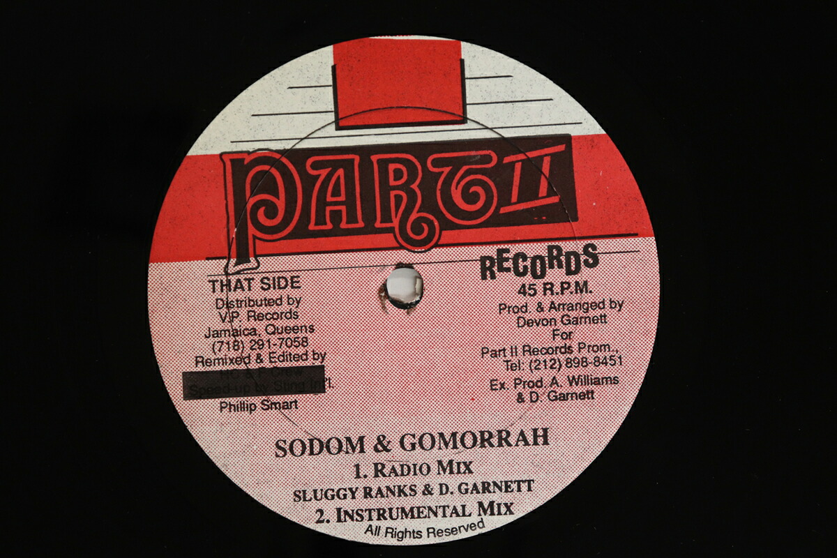 【中古】米12&rdquo; Sluggy Ranks Sodom &amp; Gomorrah PP005 PART II RECORDS /00250｜RECORD CITY 店