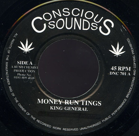 【中古】7&rdquo; King General Money Run Tings DNC701 Conscious Sounds /00080｜RECORD CITY 店