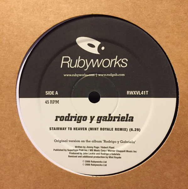 Ruby Works Label 【楽天市場】【中古】英12” Rodrigo Y Gabriela Stairway To Heaven / Diablo Rojo ...
