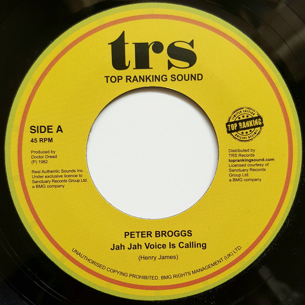 【中古】7&rdquo; Peter Broggs / The Roots Radic Jah Jah Voice Is Calling / Jah Jah Voice Is Calling TRSRR3 Top Ranking Sound /00080｜RECORD CITY 店