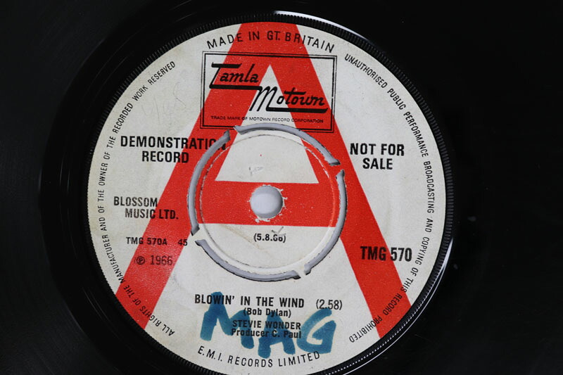 【中古】7&rdquo; Stevie Wonder Blowin In The Wind / Aint That Asking For Trouble TMG570PROMO TAMLA MOTOWN プロモ /00080｜RECORD CITY 店