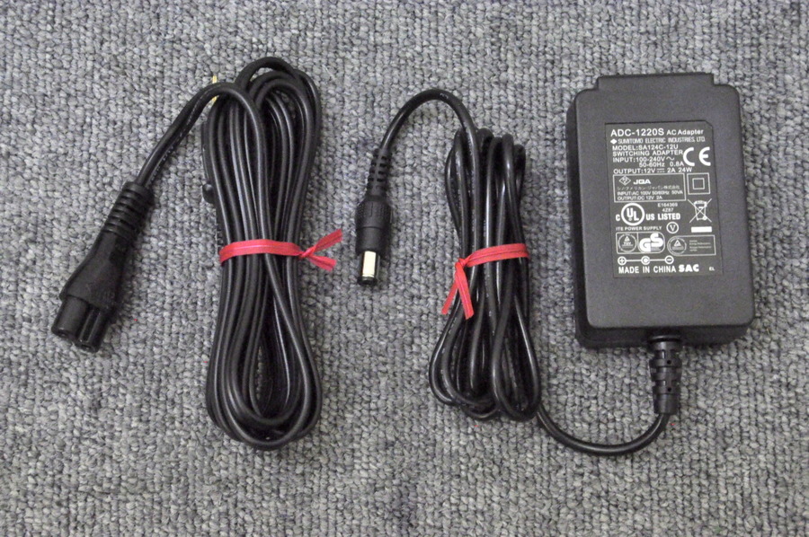 【新品・メーカー純正品】住友電工 ホットジャケットストリッパー JR-5B・JR-6用充電器 ■ACアダプター ADC-1220S■ホットストリッパー・ホットジャケットリムーバー・ホットリムーバ■古河電工 S952同等品 (S218・S218R用)■センターマイナス ・インナーマイナス 12V｜リサイクル ハンター店
