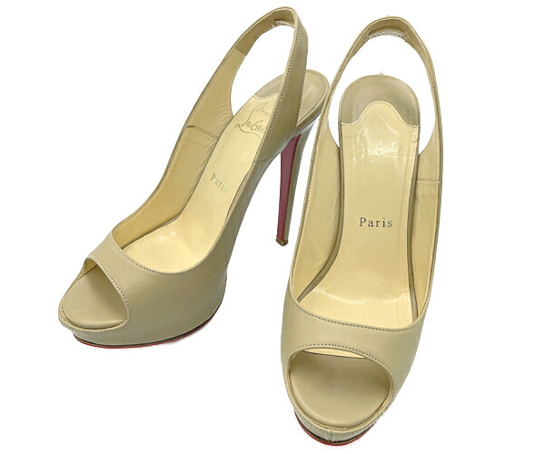 【中古】 Christian Louboutin クリスチャンルブタン ミュール レザー バックストラップ 約24.5cm の商品写真