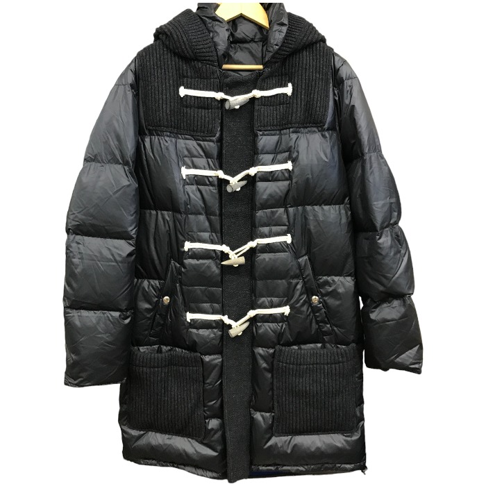【中古】 BBR ビービーアール ニットダッフルコート メンズ BARKB-RULES ダウン ブラック グレー S TK1｜リサイクル王国