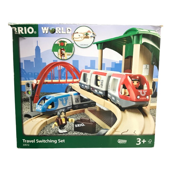 【中古】 BRIO ブリオ トラベルレールセット 木製 線路 電動車両 33512 T1
