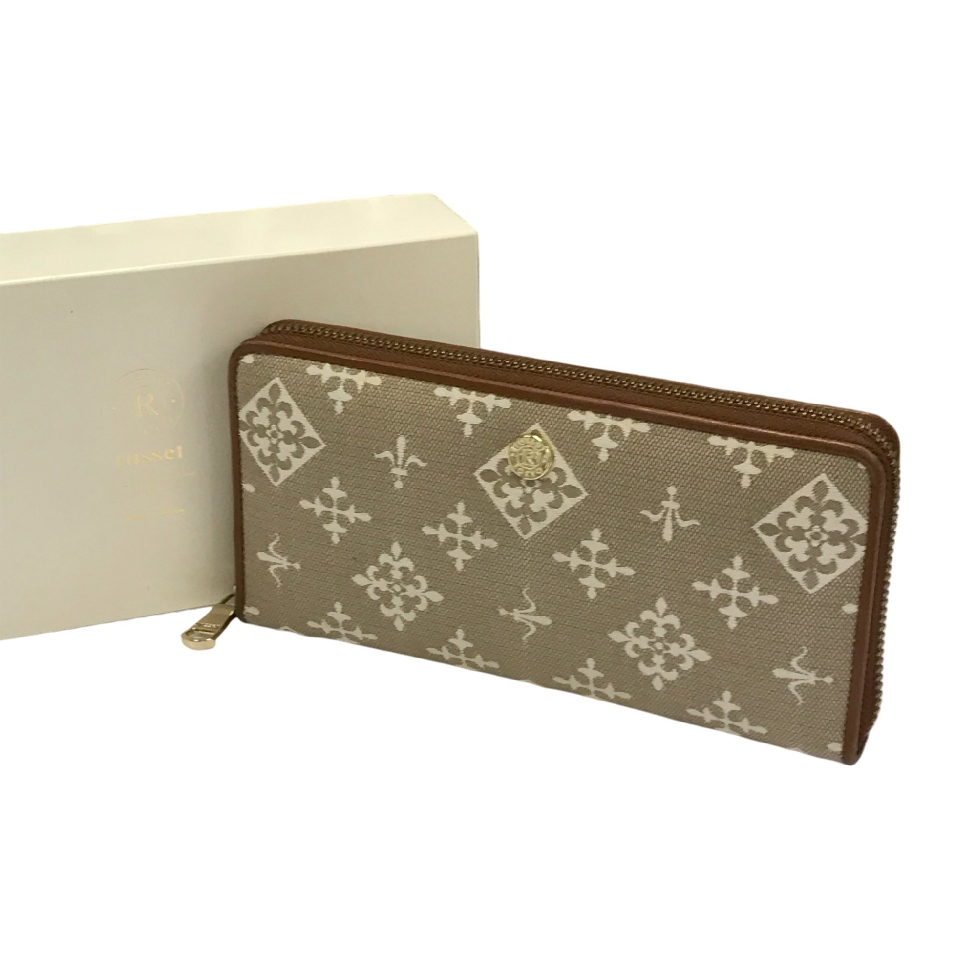 楽天市場】【russet】ラシット 二つ折り ナイロン×カーフ モノグラム柄