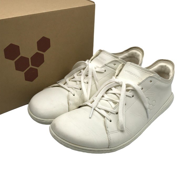 【中古】 VIVOBAREFOOT GEO COURT III スニーカー メンズ 置き目とり捨てる 白いこと EU43大きさ T1