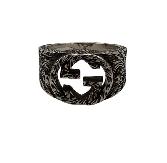 【中古】 GUCCI グッチ インターロッキングG アラベスク リング SV925 サイズ18号 D4|リサイクル王国