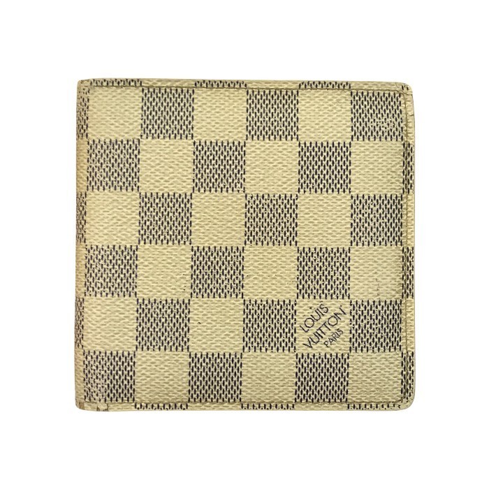 【中古】 LOUIS VUITTON ルイヴィトン ダミエ アズール ポルトフォイユマルコ 札入れ レディース 白いこと N60018 T1 レディース財布-財布・ケース