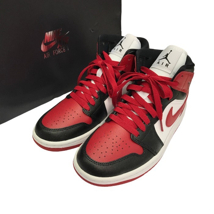 【中古】 NIKE ナイキ エアジョーダン 1 スニーカー レディース レッド/ブラック/ホワイト MID 23.0cm BQ6472-079 T1|リサイクル王国