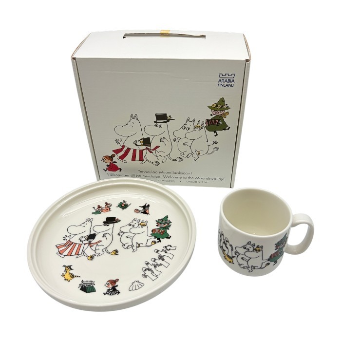 【中古】 【未当て嵌める品】 ARABIA アラビア ムーミン チルドレン書き割り W1