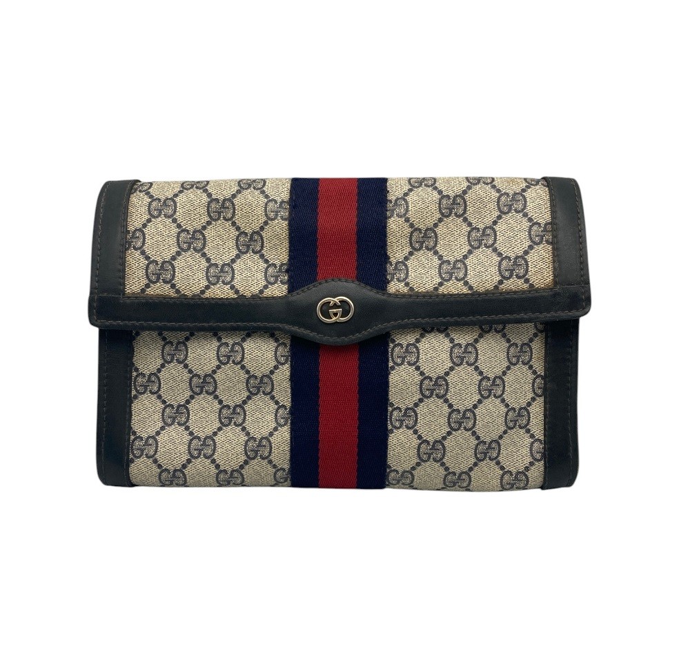 【中古】 GUCCI 年寄りのグッチ GGスプリーム シェリー酒生産ライン クラッチペダル御徒面子 D4