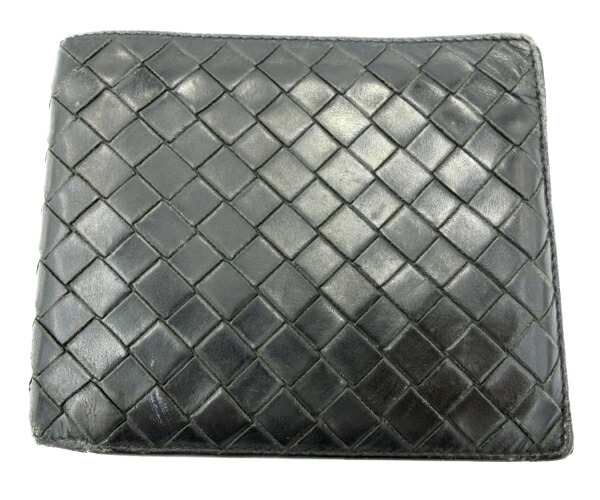 【中古】 BOTTEGA VENETA ボッテガヴェネタ イントレチャート 札入れ レザー 二つ折り|リサイクル王国
