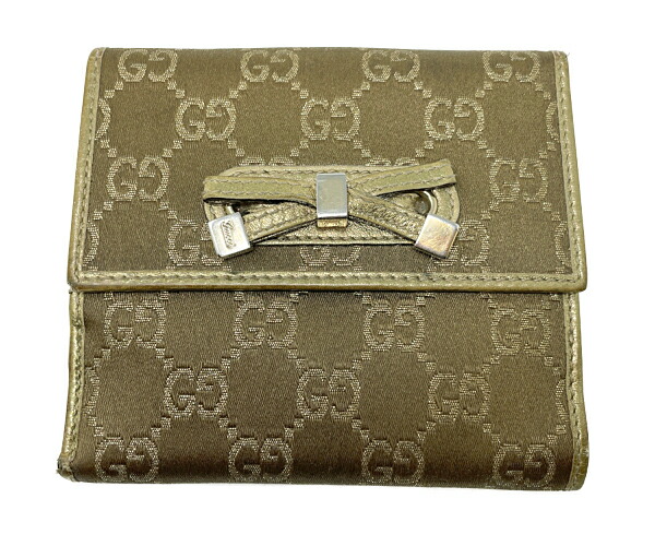 ✨️美品✨️素敵✨️グッチ GUCCI GGキャンバス 折財布 専用箱付き 美品 GUCCI グッチ 二つ折り財布 GGキャンバス Wホック ベージュ
